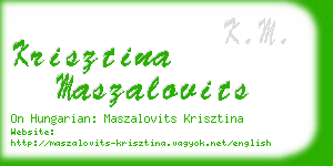 krisztina maszalovits business card